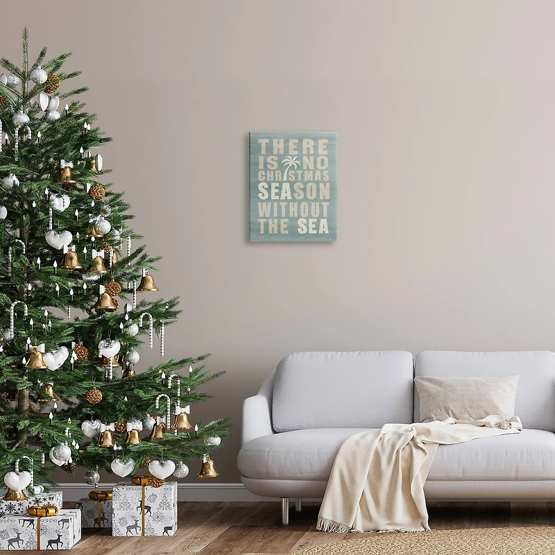 Stupell Industries No Christmas Season Without Sea Phrase Canvas Wall Art