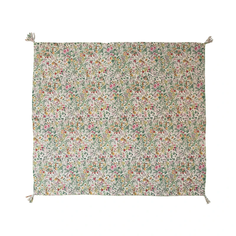 Hello Honey® Quilted Floral Cotton Throw with Tassels