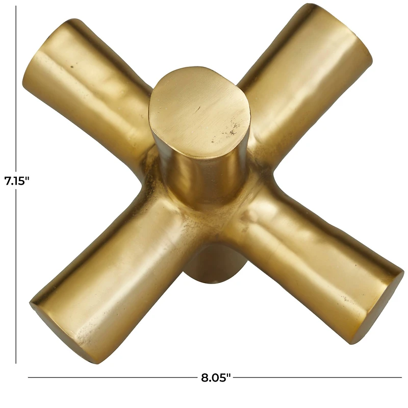 7" Gold Aluminum Jack Abstract Sculpture