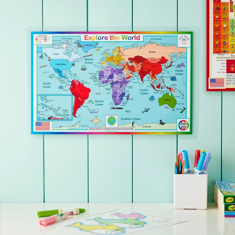 12 Pack: Tot Talk Explore The World Placemat