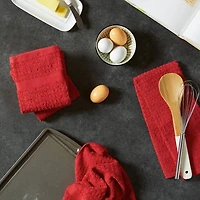DII® Solid Red Waffle Terry Dishtowel, 4ct.