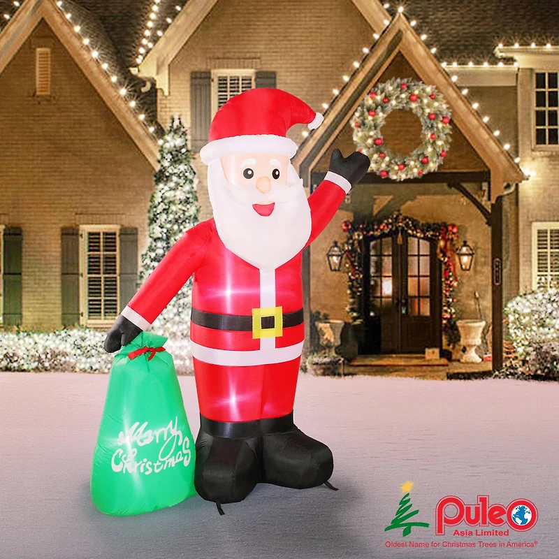 6ft. Inflatable Christmas Santa with Warm White LED Lights