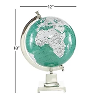 12" Teal Aluminum Modern Globe