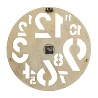 Gold Aluminum Contemporary Wall Clock, 24" x 24" x 2"