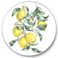 Designart - Branch of Yellow Lemons and Leaves I