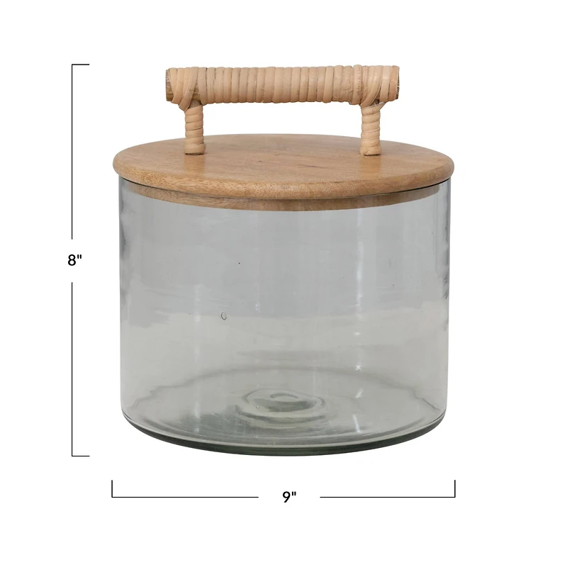 Hello Honey® 9" Glass Jar with Wooden Lid