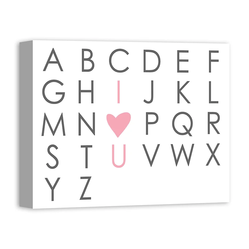 I Heart You Alphabet Canvas Wall Art