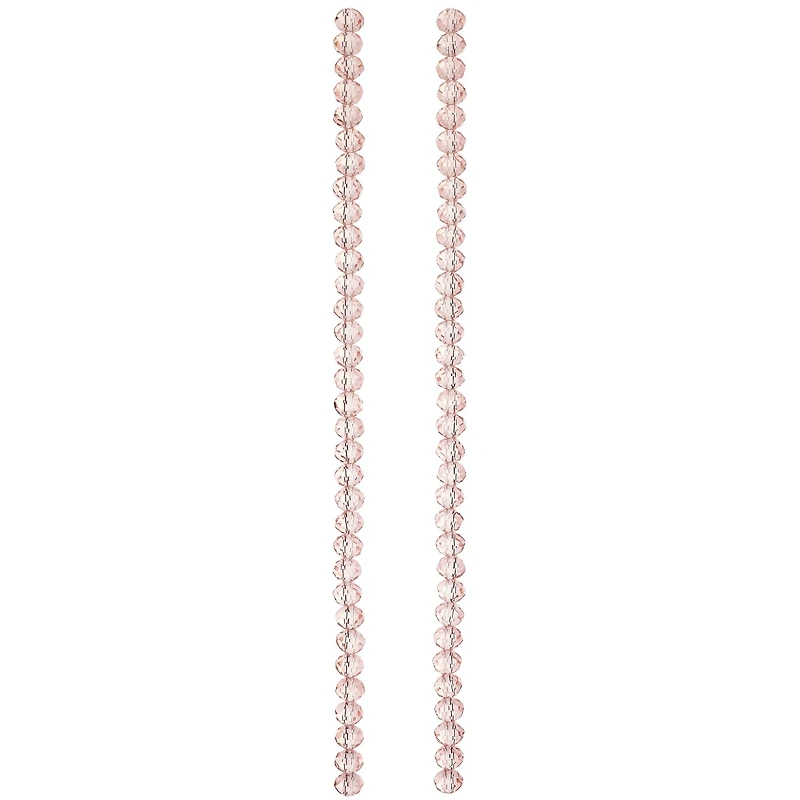 Pink Glass Faceted Rondel Beads, 6mm by Bead Landing™