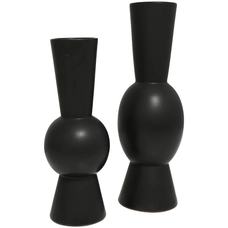 Ceramic Fluted Round Abstract Vase Set