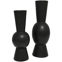 Ceramic Fluted Round Abstract Vase Set