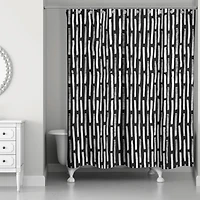 74" Hand Drawn Lines Shower Curtain