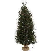 4ft. Pre-Lit Medium Warsaw Twig Artificial Christmas Tree in Burlap Base, Clear Lights