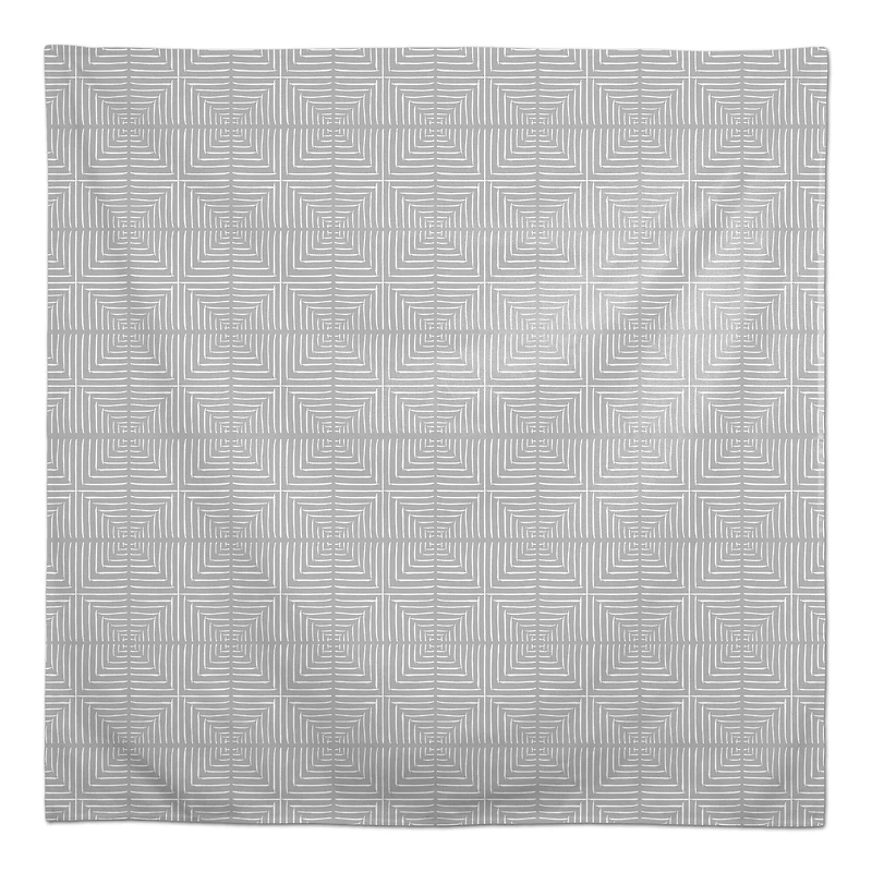 58" Gray Geometric Diamonds Tablecloth