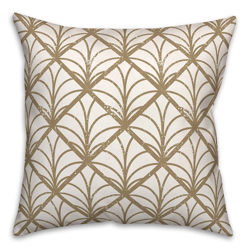Gold Art pattern Distress 18" x 18" Throw Pillow