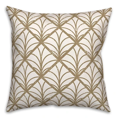 Gold Art pattern Distress 18" x 18" Throw Pillow