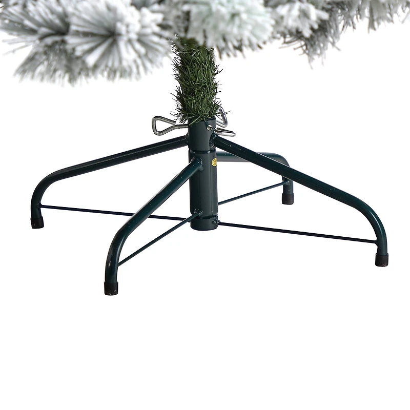 6ft. Pre-Lit Flocked Oregon Pine Artificial Christmas Tree, Clear Lights