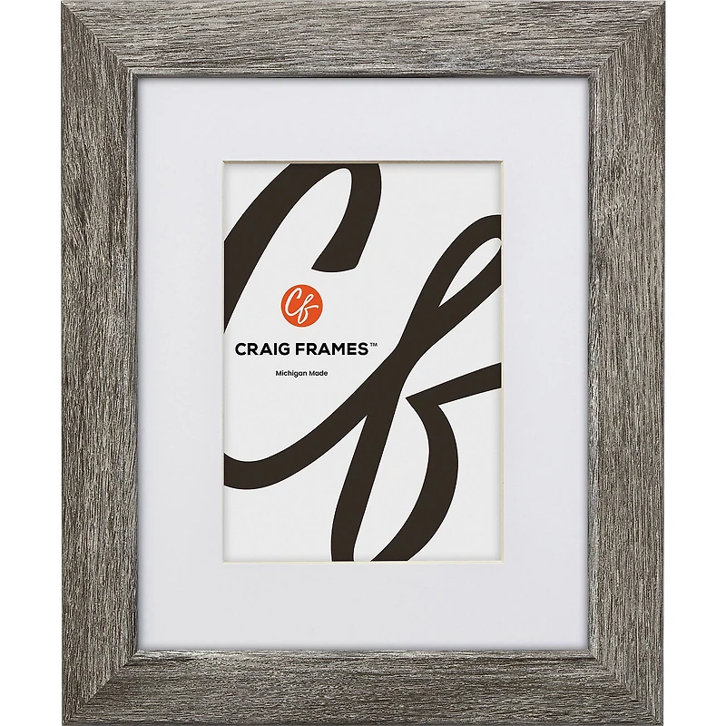 Craig Frames 4 Pack: Bauhaus 125 Barnwood Gray Picture Frame with Mat