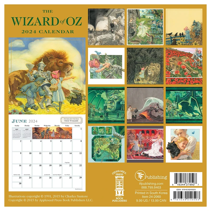 TF Publishing 2024 Wizard of Oz Mini Calendar