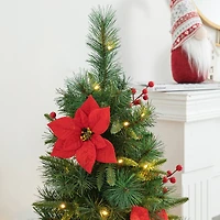 2 Pack 4ft. Pre-Lit Pine Artificial Christmas Porch Tree