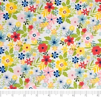 SINGER® White Floral Cotton Fabric