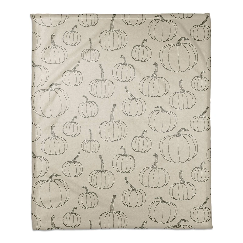 Pumpkin Patterned Coral Fleece Blanket