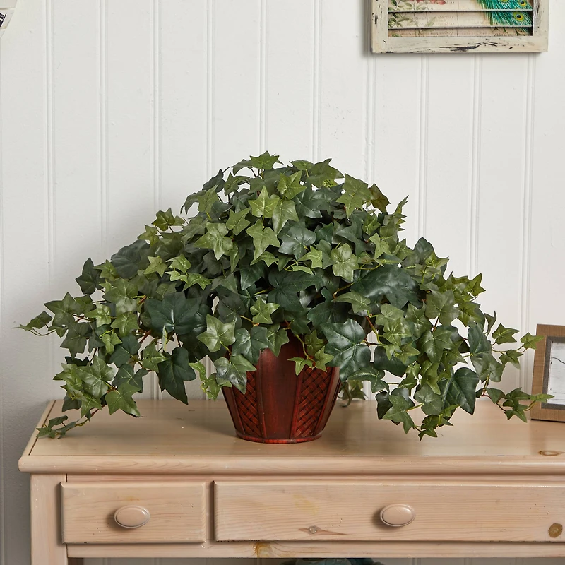 21" Puff Ivy Plant with Decorative Vase