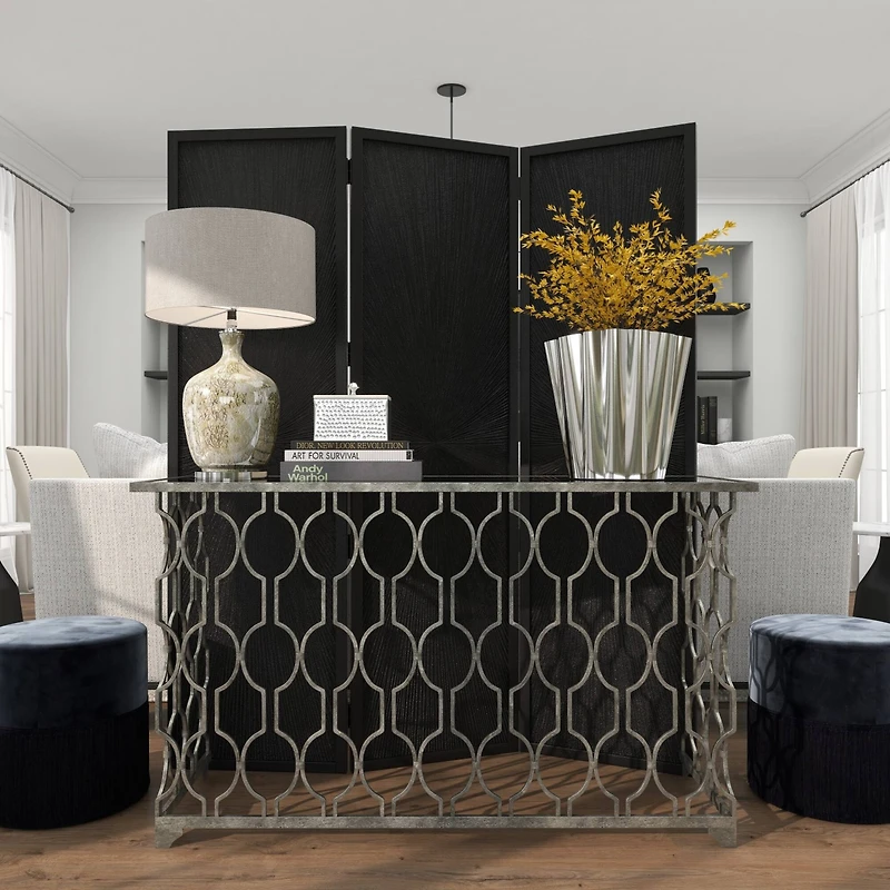 15" Silver Stainless Steel Vase with Zig Zag Edging