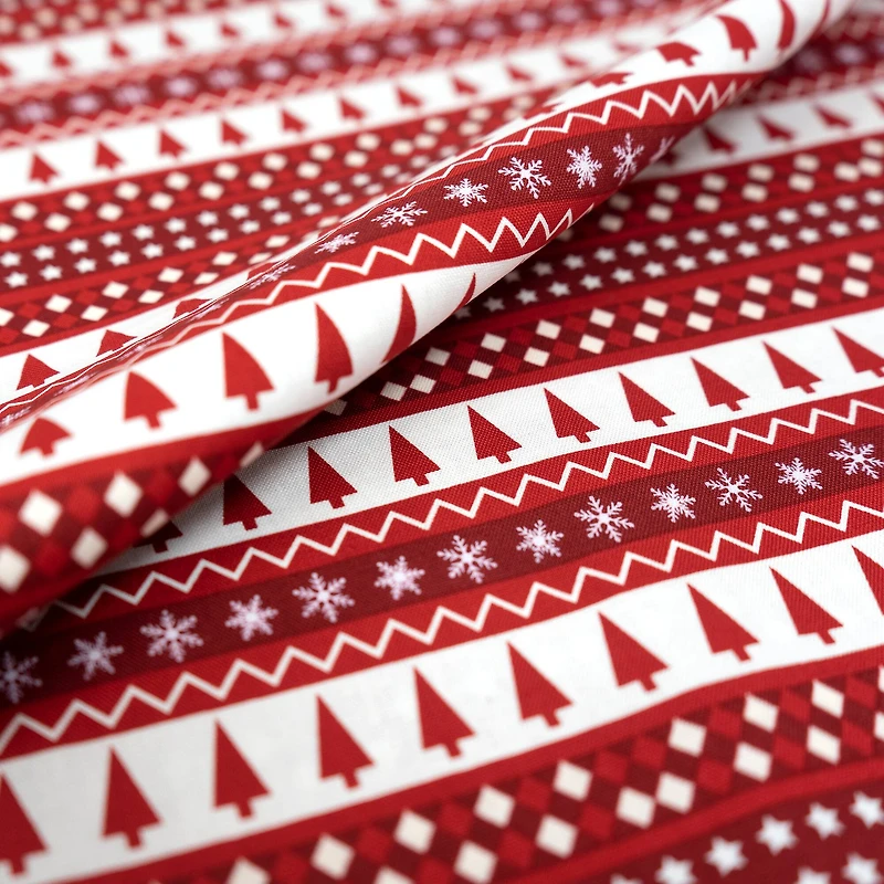 SINGER Christmas Holiday Penguins Trees Cotton Fabric