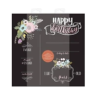 RoomMates 12" Double-Sided Floral Birthday Chalkboard