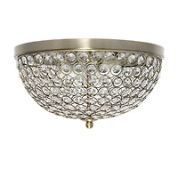 Lalia Home 13" Antique Brass Glam 2-Light Dome Flush Mount