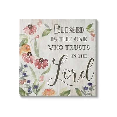Stupell Industries Blessed One Who Trusts The Lord Spring Florals Canvas Wall Art