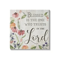 Stupell Industries Blessed One Who Trusts The Lord Spring Florals Canvas Wall Art