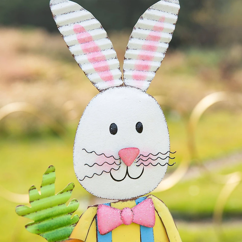 Glitzhome® 36" Easter Bunny Boy Metal Décor