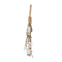 Brown Jute Rope Fish Layered Hanging Home Wall Décor with Cream Shell and Starfish Accents