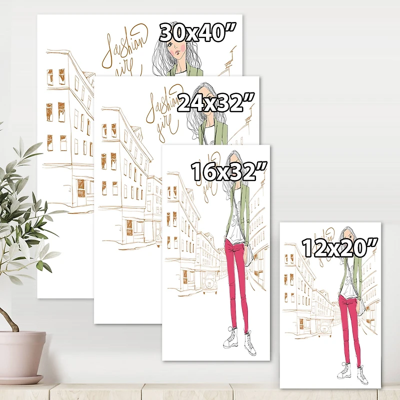 Designart - Trendy Fashion Girl II