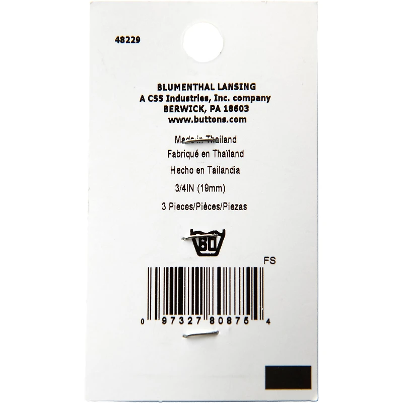 LaMode®  3/4" White Marbled Shank Buttons, 3ct.