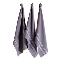 DII® Gray Chambray French Stripe Woven Dishtowel, 3ct.