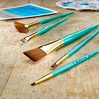 Royal & Langnickel® Menta™ Angular & Fan Synthetic Acrylic 5 Piece Brush Set