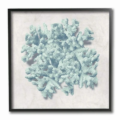 Stupell Industries Coral Blue Sea Beach Design Black Framed Wall Art