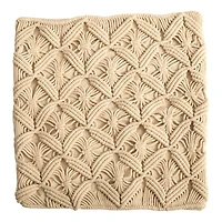 18" Bohemian Diamond Woven Macramé Pillow Cover