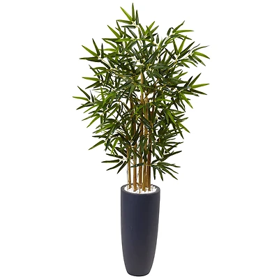 4ft. Bamboo Tree in Gray Cylinder Planter
