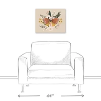 Folksy Flutter White 16" x 20" Canvas Wall Art