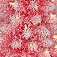 4.5ft. Pre-Lit Flocked Fashion Pencil Artificial Christmas Tree