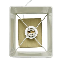 Simple Designs Stone Table Lamp with White Shade