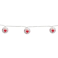 10ct. White & Red Heart Paper Lantern Valentine's Day String Lights