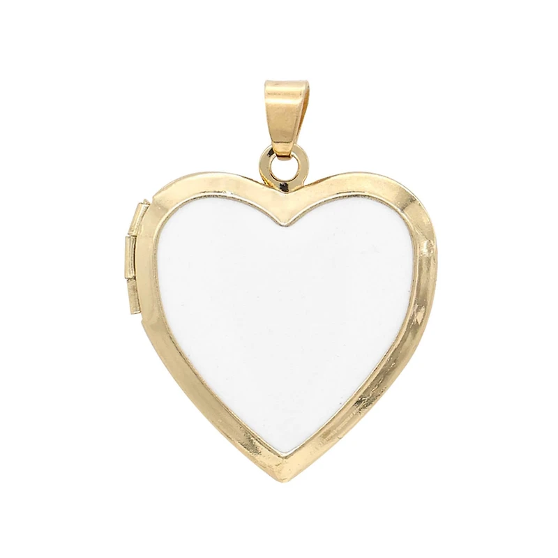Gold & White Enamel Heart Locket by Bead Landing™