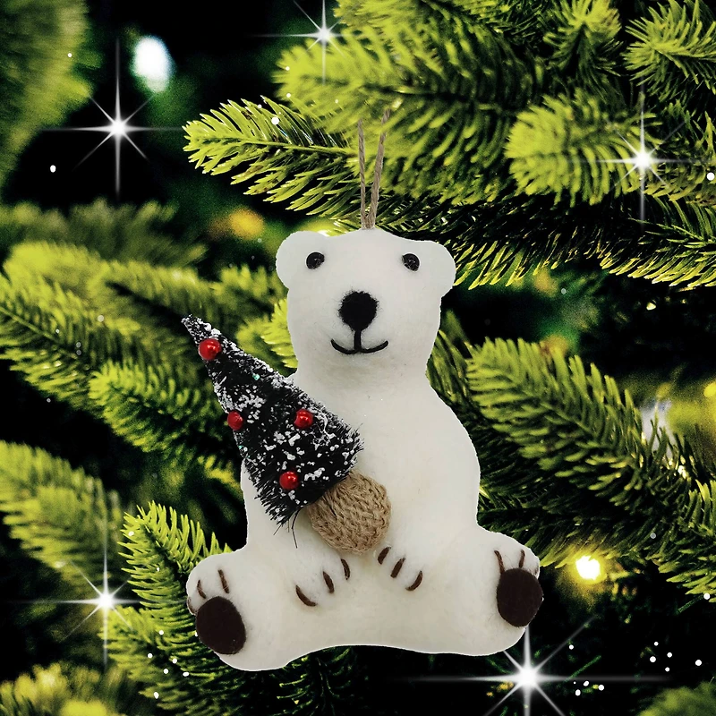 5" Felt Polar Bear Ornament by Ashland®