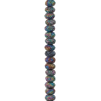 12 Packs: 38 ct. (456 total) Blue Iridescent Resin Rondelle Beads, 8mm by Bead Landing™