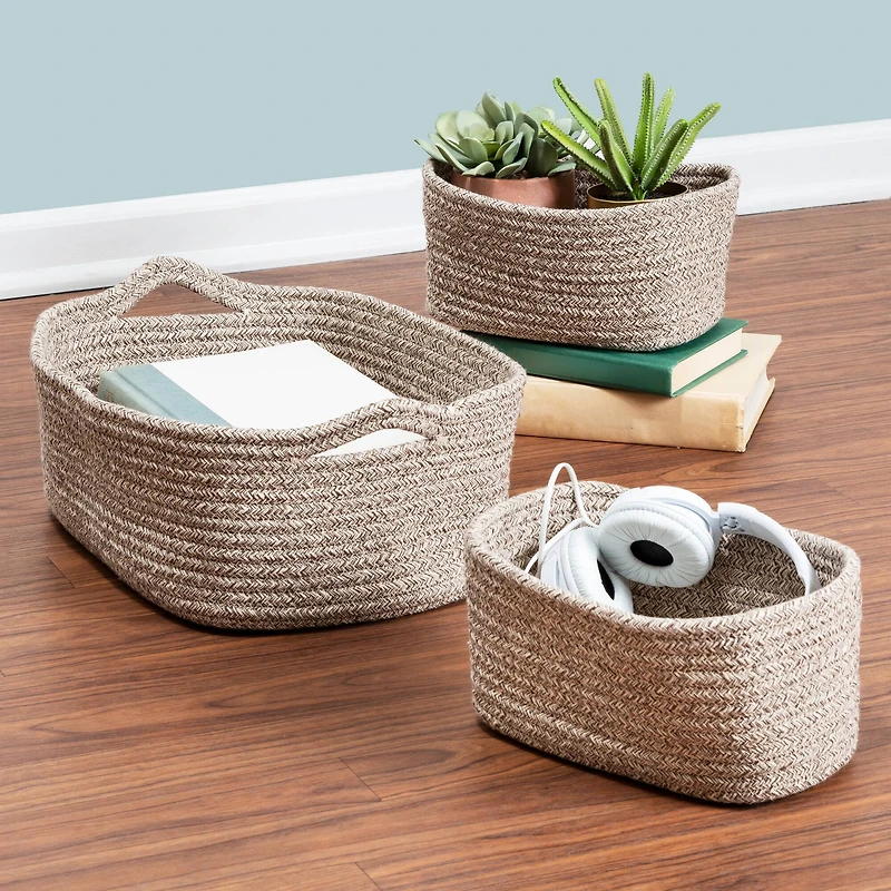 Honey Can Do Champagne Nested Linen Basket Set
