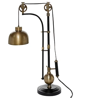 31" Black & Gold Metal Industrial Table Lamp